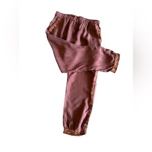 Johnny Was Alice Cupra Jogger Pants Women’s M Grey Elastic Waist Lagenlook Boho